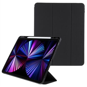 TOTU AA-154 Anti-scratch Shockproof Tri-fold Stand Auto Wake / Sleep PU Leather TPU Cover Case with Pencil Holder for iPad Pro 12.9 (2017) / (2018) / (2020) / (2021) / (2022)