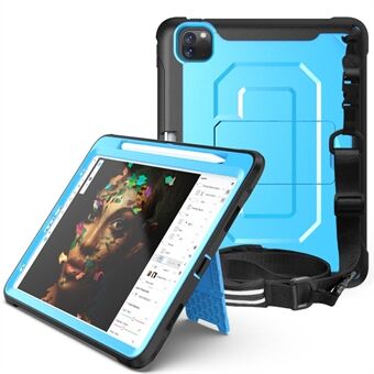 Anti-drop PC + TPU Hybrid Tablet Case with Kickstand and Shoulder Strap for iPad Pro 11-inch (2020)/(2018)