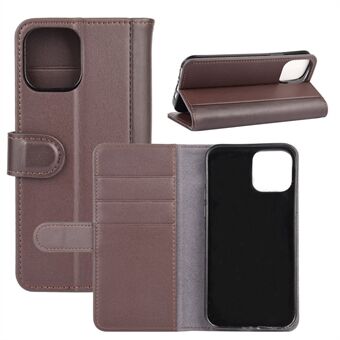 Genuine Split Leather Wallet Stand Phone Cover for iPhone 12 mini
