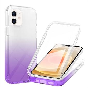 3-in-1 Full Body Protection Shock Absorption Gradient Color Hard PC Frame + Soft TPU Back Protective Phone Case Built-in PET Screen Protector for Apple iPhone 12 mini 5.4 inch
