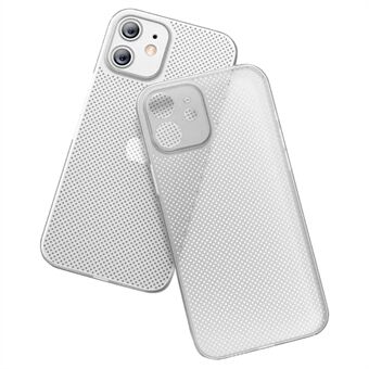 For iPhone 12 mini 5.4 inch Anti-fingerprint Ultra Thin Breathable Hollow Hole Heat Dissipation Mesh Back Cover PP Phone Case