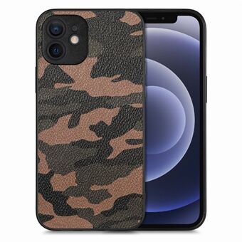 For iPhone 12 mini 5.4 inch Camouflage Phone Case PU Leather+PC+TPU Anti-drop Protective Cover