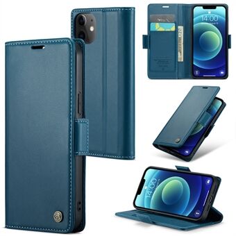 CASEME 023 Series Stand Wallet Case for iPhone 12 mini , RFID Blocking Litchi Texture Leather Phone Cover