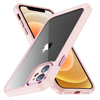 For iPhone 12 mini Acrylic+TPU Anti-Scratch Cover Clear Back Phone Case with Camera Lens Protector