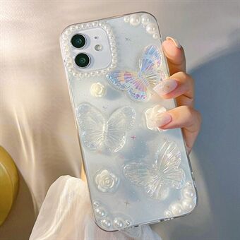 Protective Phone Cover for iPhone 12 mini , 3D Butterfly Flower Decor TPU Phone Back Case