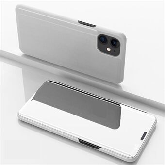 Plated Mirror Surface Supporting Stand Leather Protection Case for iPhone 12