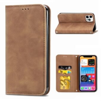 Auto-absorbed Vintage PU Leather Phone Casing for iPhone 12 Pro / iPhone 12