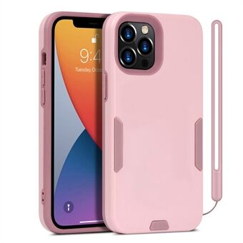 Detachable 2-in-1 Solid Color Anti-slip TPU PU Phone Cell Case with Strap for Apple iPhone 12/12 Pro 6.1 inch