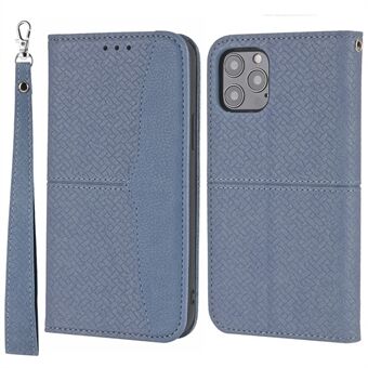 Woven Texture Wallet Stand Leather Case with Handy Strap for iPhone 12 / 12 Pro 6.1 inch