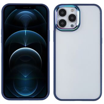Multi-color Electroplating Metal Camera Lens Ring Buttons Fall-proof Back Cover TPU + Acrylic Hybrid Case for iPhone 12/12 Pro 6.1 inch
