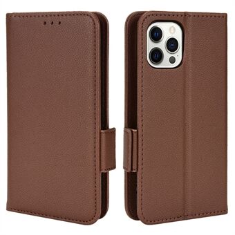 For iPhone 12 6.1 inch/12 Pro 6.1 inch Litchi Texture Wallet Leather Case Double Magnetic Clasp Stand Phone Cover