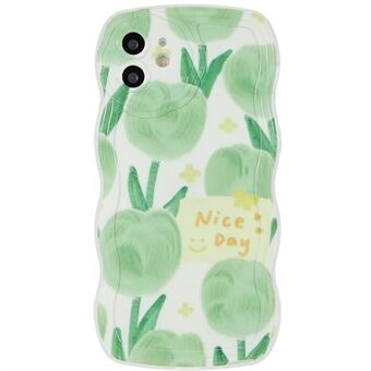 Pattern Printing Phone Case for iPhone 12 6.1 inch, Wave-shaped Edge Precise Cutouts Flexible TPU Cover