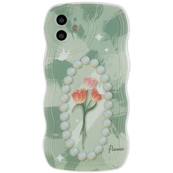 Pattern Printed Protective Case for iPhone 12 6.1 inch Shockproof TPU Case Wave-shaped Edge Phone Cover