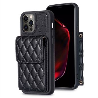 BF22-Style For iPhone 12 / 12 Pro PU Leather Coated TPU Case Card Holder Kickstand Phone Cover
