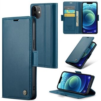 CASEME 023 Series For iPhone 12 6.1 inch / 12 Pro 6.1 inch Litchi Texture Wallet Stand Phone Case RFID Blocking Leather Cover
