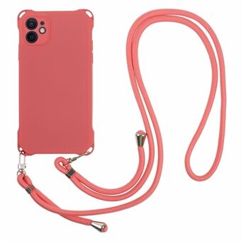 Phone Cover for iPhone 12 6.1 inch Shockproof Four Corner Thickened TPU Back Case with Hanging Rope