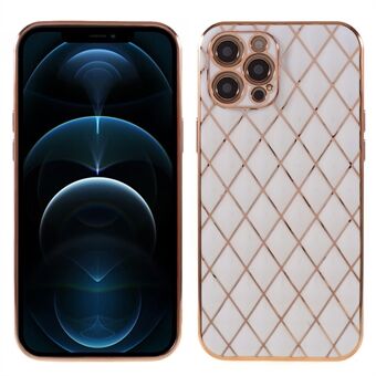 Shockproof Electroplating Rhombus Pattern TPU Phone Case for iPhone 12 Pro