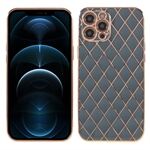 Shockproof Electroplating Rhombus Pattern TPU Phone Case for iPhone 12 Pro
