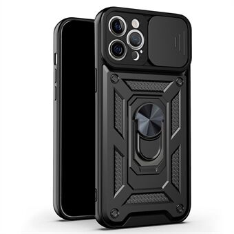 Shockproof Camera Slide Phone Case Cover with Kickstand Ring Holder for iPhone 12 Pro