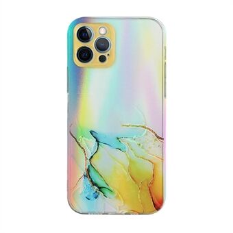 Precise Cutout Marble Pattern Embossment Laser TPU Phone Case Shell for iPhone 12 Pro 6.1 inch