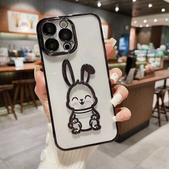 Back Shell for iPhone 13 Pro 6.1 inch, Cute Rabbit Phone Case Clear TPU Protective Cover with Lens Film