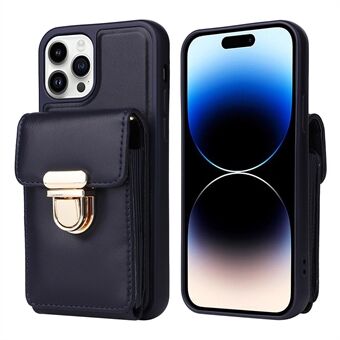 For iPhone 12 Pro Multiple Card Slots Kickstand Case PU Leather Coated TPU Crossbody Phone Cover