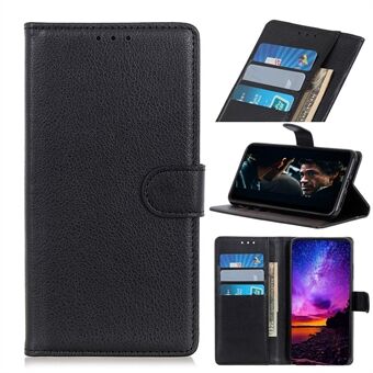 Litchi Texture Wallet Stand Leather Phone Case Magnetic for Apple iPhone 12 Pro Max 6.7 inch - Black