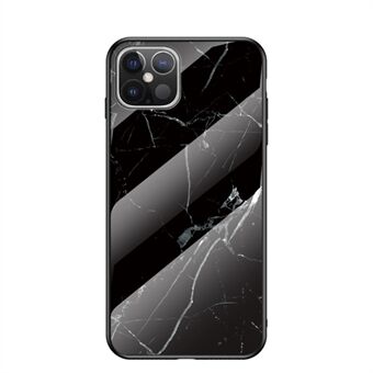 Marble Grain Pattern Tempered Glass PC + TPU Hybrid Case for iPhone 12 Pro Max 6.7 inch