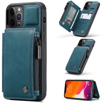 CASEME C20 Series Zippered Card Slots Wallet Leather Phone Cover for iPhone 12 Pro Max 6.7 inch