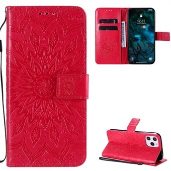 Sunflower Pattern Imprinting Leather Phone Protector for iPhone 12 Pro Max