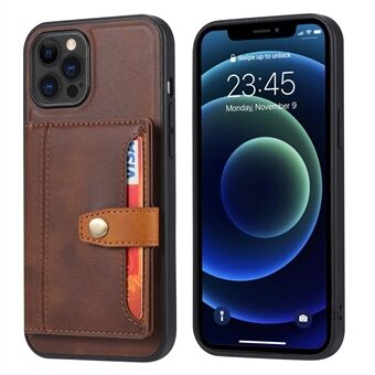 Full Protection PU Leather Coated TPU Case with Card Slots Kickstand for iPhone 12 Pro Max