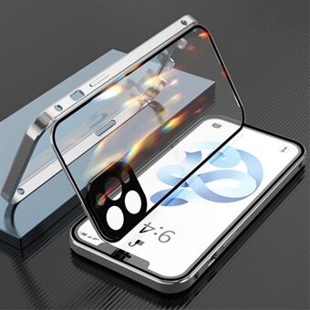 Magnetic Metal Frame + Double-sided Tempered Glass Full Cover Camera Protective Case Shell for iPhone 12 Pro Max