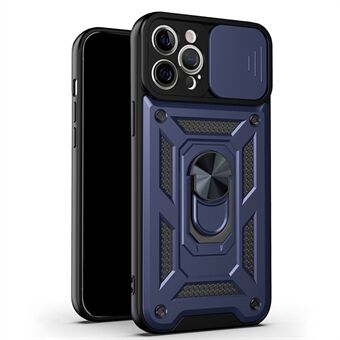 Camera Push Window Phone Case Cover with Kickstand Ring Holder for iPhone 12 Pro Max