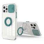 Camera Slide Anti-fall Protective Back Case Cover with Kickstand for iPhone 12 Pro Max 6.7 inch