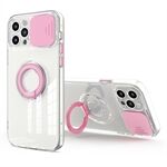 Camera Slide Anti-fall Protective Back Case Cover with Kickstand for iPhone 12 Pro Max 6.7 inch