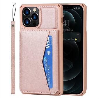 Kickstand Design PU Leather Coated Phone Case Card Slots Cover for iPhone 12 Pro Max 6.7 inch