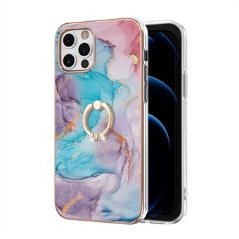 Ring Kickstand Shockproof TPU Bumper Skin Anti-Yellow IMD Phone Case for iPhone 12 Pro Max 6.7 inch
