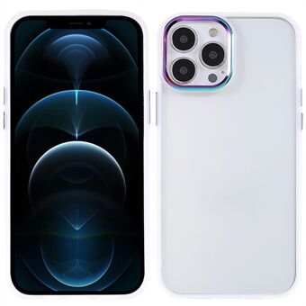 Anti-drop Multi-color Electroplating Metal Camera Lens Ring Buttons Cover TPU + Acrylic Hybrid Back Case for iPhone 12 Pro Max 6.7 inch