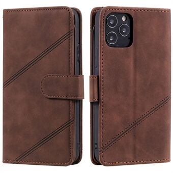For iPhone 12 Pro Max 6.7 inch Bump Proof PU Leather Stand Cover Imprinted Cellphone Case with Multiple Card Slots and Cash Pocket