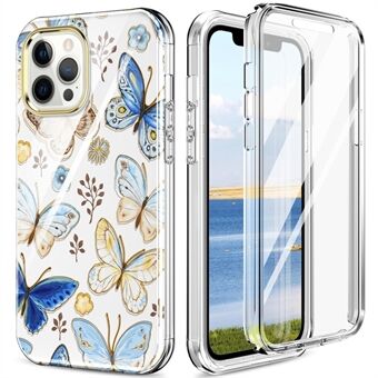 For iPhone 12 Pro Max 6.7 inch Four Corners Shockproof IMD Pattern 3-in-1 Detachable PC+TPU Protective Cover with Built-in PET Screen Protector