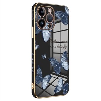 RZANTS Butterfly Pattern Phone Case for iPhone 12 Pro Max 6.7 inch , Electroplating Edge TPU Smartphone Cover