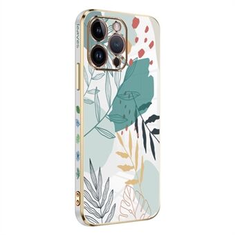 RZANTS For iPhone 12 Pro Max 6.7 inch Slim Thin Soft TPU Cover Green Leaves Pattern Electroplating Phone Case