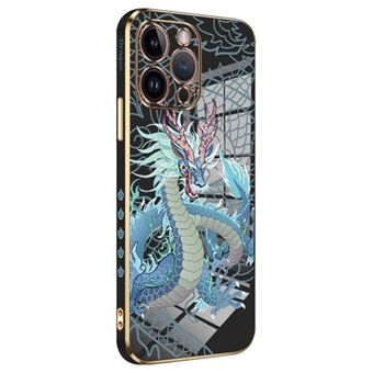 RZANTS For iPhone 12 Pro Max 6.7 inch Flexible TPU Phone Case Chinese Dragon Pattern Electroplating Protective Cover