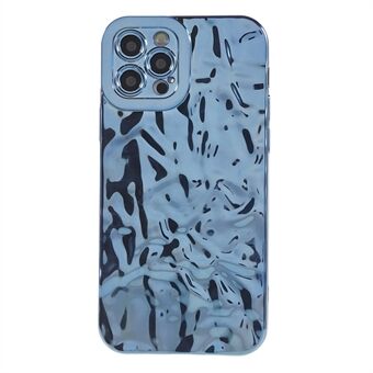 Phone TPU Case for iPhone 12 Pro Max , Wrinkled Uneven Electroplating Smartphone Cover