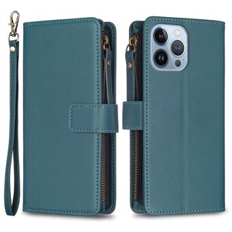 BF Style-19 for iPhone 12 Pro Max Zipper Pocket Wallet Phone Case Stand PU Leather Phone Cover