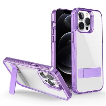 Style G For iPhone 12 Pro Max Kickstand Phone Case Anti-drop TPU + Acrylic Clear Phone Cover