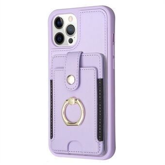 BF27 Shockproof Kickstand Case for iPhone 12 Pro Max 6.7 inch Anti-Drop PU+TPU Phone Cover with Card Holder