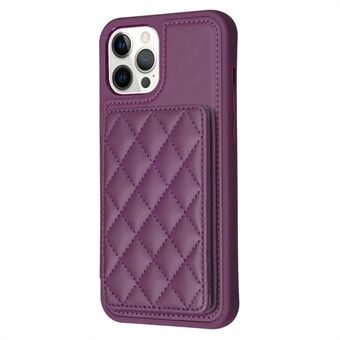 BF25 For iPhone 12 Pro Max 6.7 inch Card Slots Kickstand Phone Anti-scratch Case Leather Coated TPU Cover