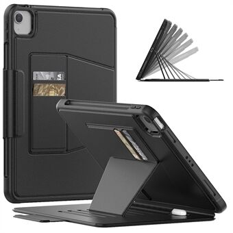 Auto Wake / Sleep Function Multiple Angle Kickstand Leather Tablet Case Shell with Card Holder for iPad Pro 11 (2022) /  (2021) / (2020) / (2018) / Air (2022) / (2020) - Black