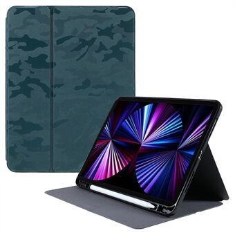 X-LEVEL War Wolf Series Auto Wake/Sleep Function Camouflage Pattern PU Leather Stand Cover with Pencil Holder for iPad Pro 11-inch (2021)/(2020)/(2018) / Air (2020)